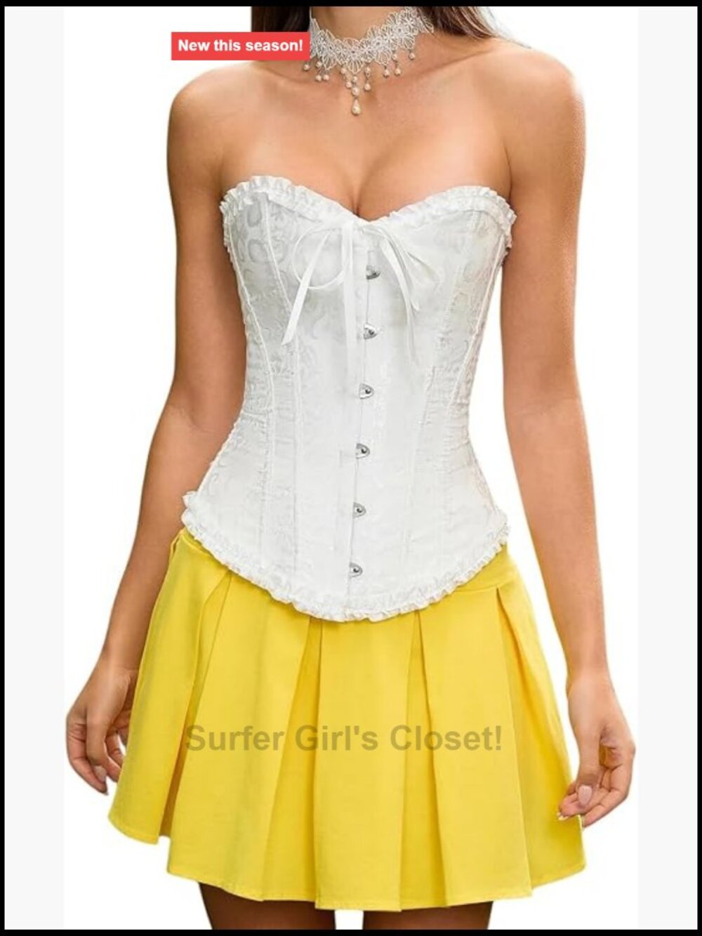 Corset Tops for Women, Bustier Shapewear Lingerie, Lace Waist Push Up Bodysuit